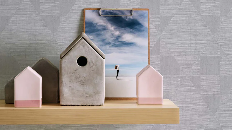 Papier peint vinyle Titanium 3 bandes Classique argenté 961