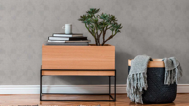 Vinyltapete Titanium 3 Streifen Klassisch Silber 962