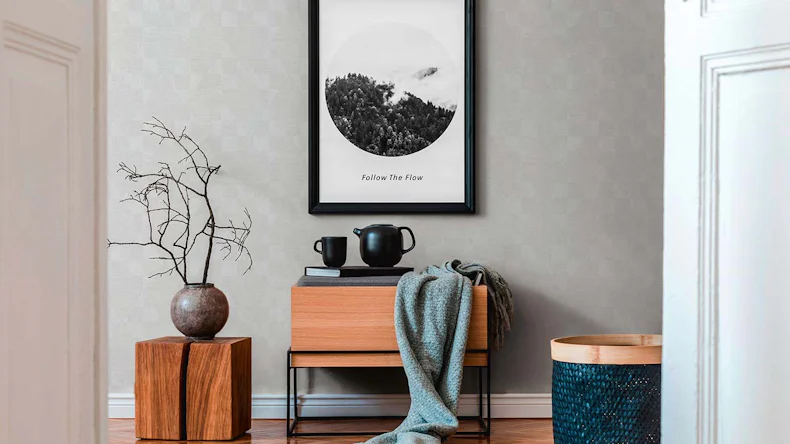 Vinyltapete Titanium 3 Streifen Klassisch Grau 963