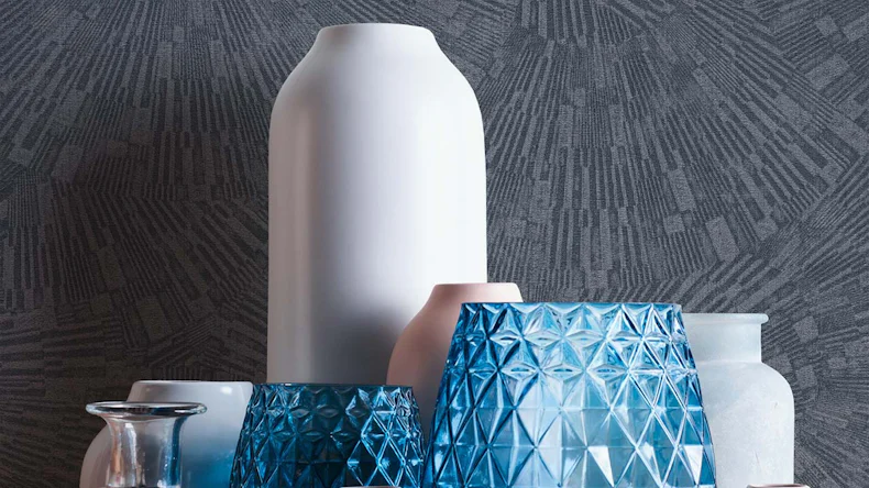 Vinyltapete Titanium 3 Streifen Klassisch Blau 32