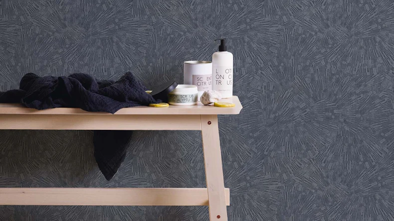 Vinyltapete Titanium 3 Streifen Klassisch Blau 32