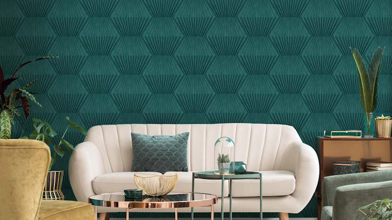 Vinyltapete Titanium 3 Streifen Klassisch Grün 41