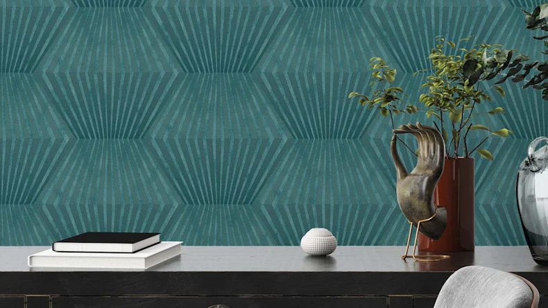 Vinyltapete Titanium 3 Streifen Klassisch Grün 41