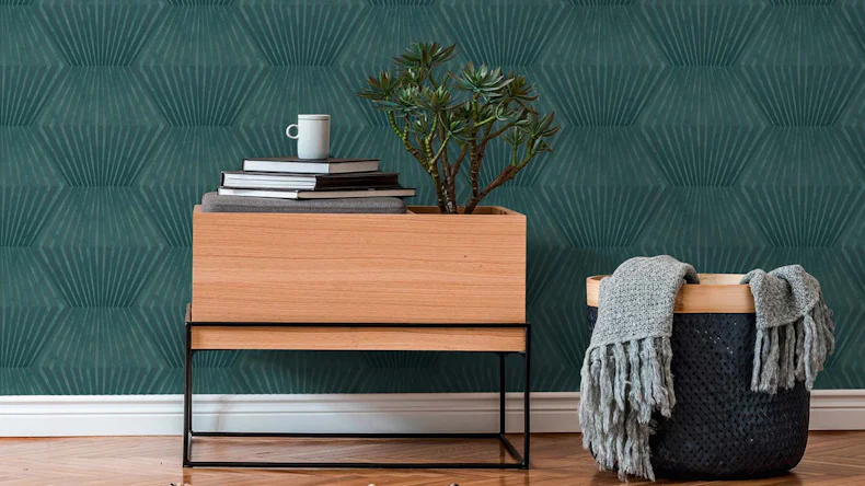 Vinyltapete Titanium 3 Streifen Klassisch Grün 41