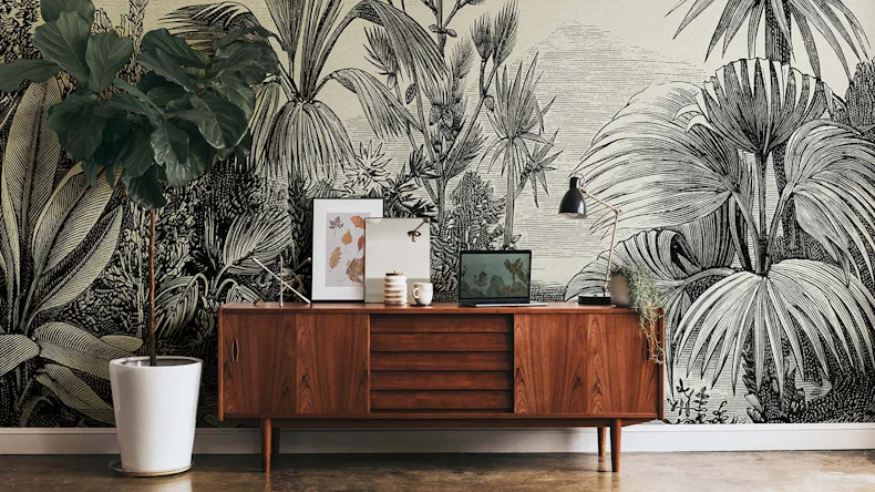 Vinyltapete The Wall Blumen & Natur Vintage Grau 351