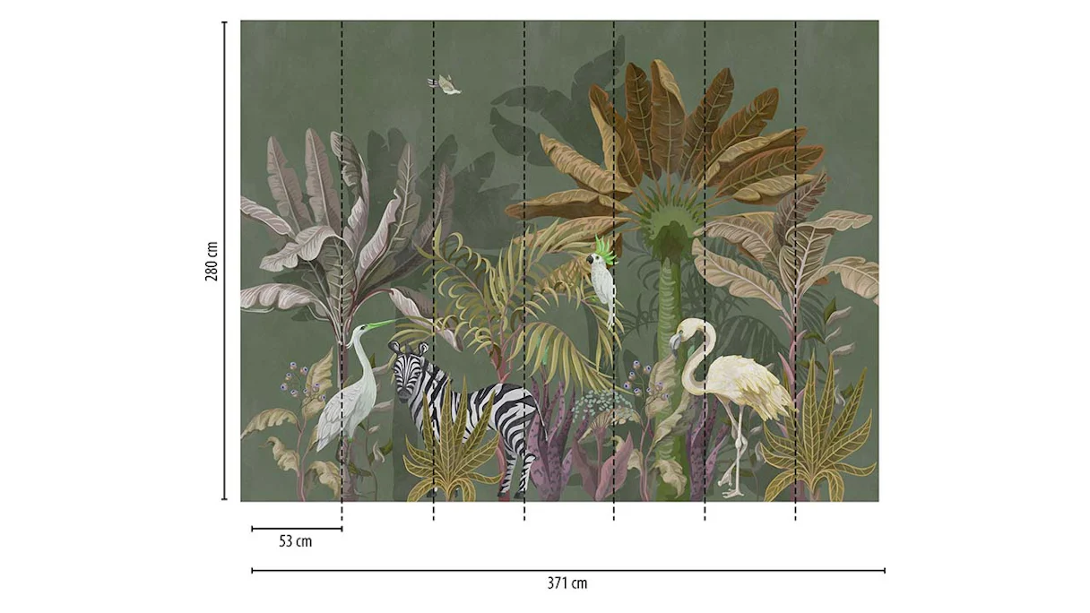 Vinyl Wallpaper The Wall Flowers & Nature Vintage Green 371