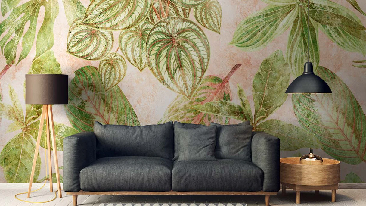 Vinyl Wallpaper The Wall Flowers & Nature Vintage Green 421