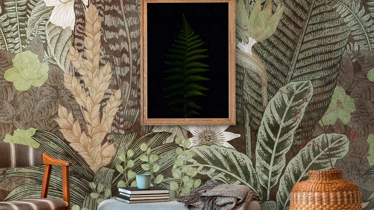 Vinyl Wallpaper The Wall Flowers & Nature Vintage Green 431