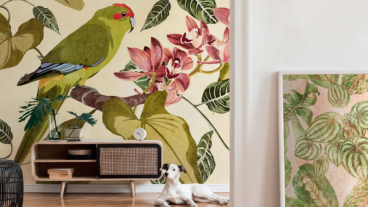 Vinyl Wallpaper The Wall Flowers & Nature Vintage Green 441