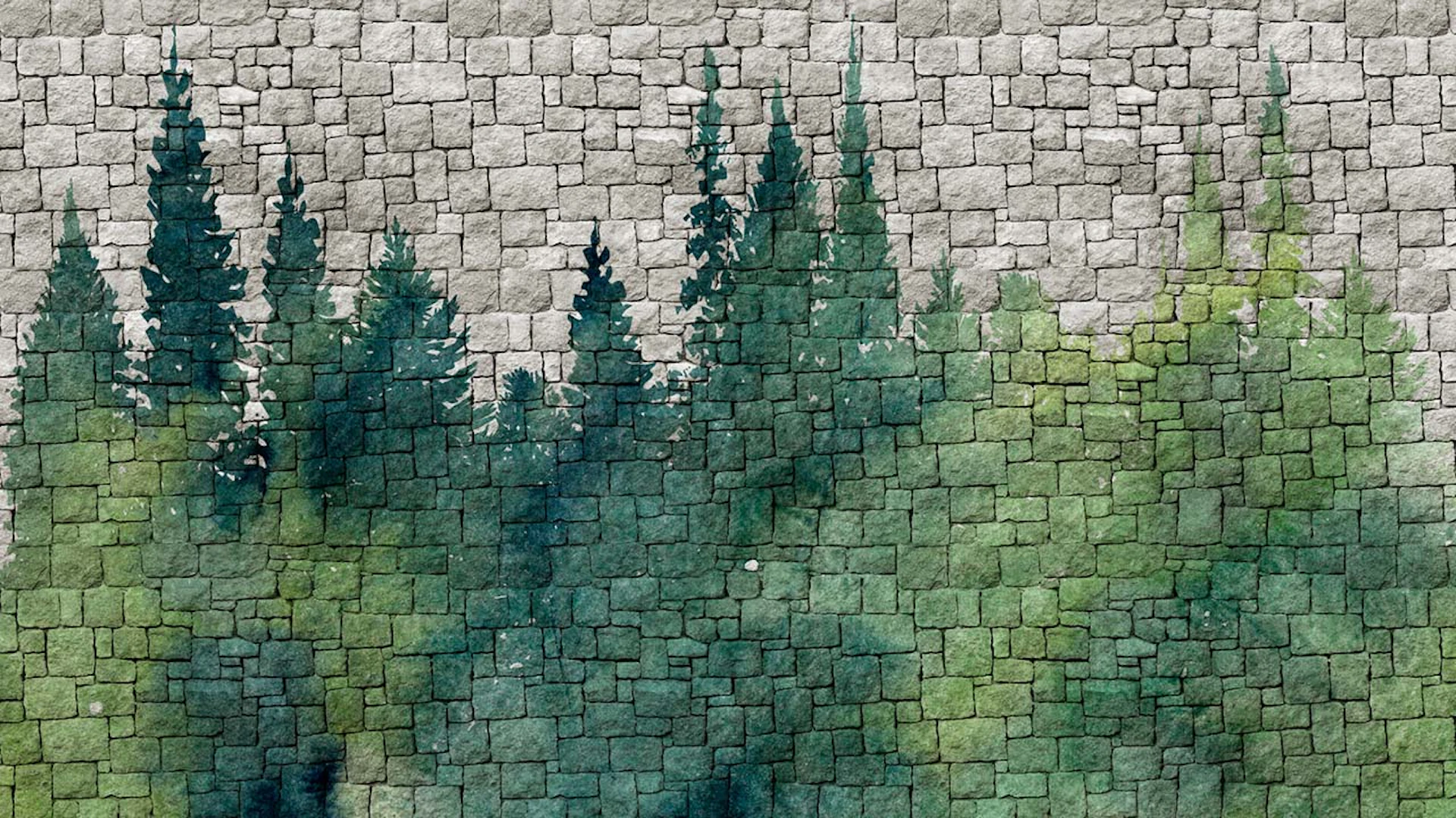 Vinyl Wallpaper The Wall Stones Country Green 451