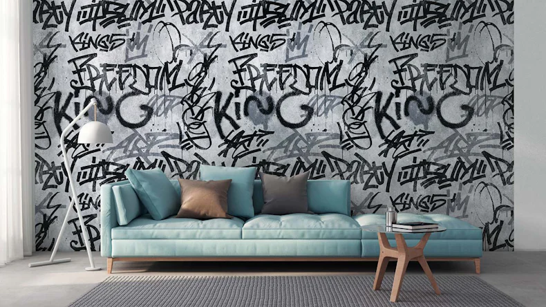 Vinyltapete The Wall Bilder Modern Grau 511