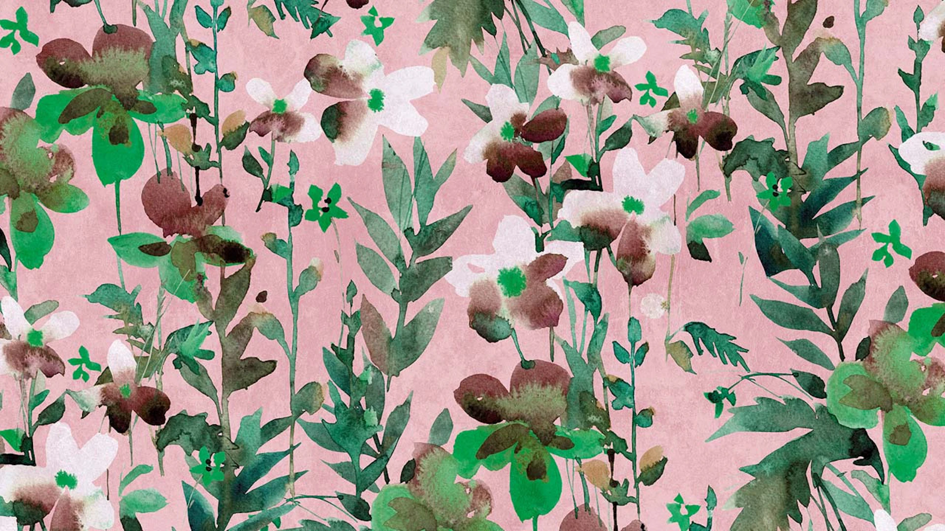 Vinyl Wallpaper The Wall Flowers & Nature Vintage Green 731