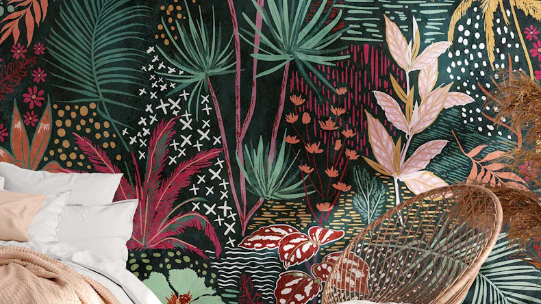 Vinyltapete The Wall Blumen & Natur Vintage Grün 741