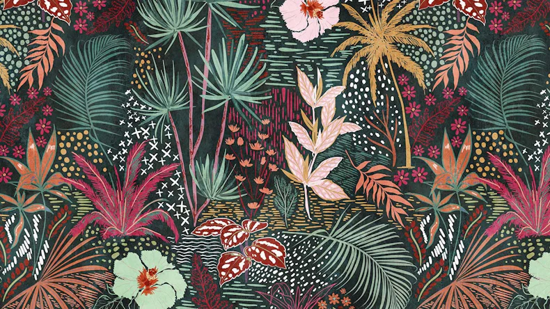 Vinyltapete The Wall Blumen & Natur Vintage Grün 741