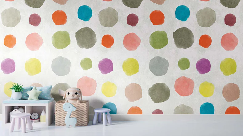 Vinyltapete The Wall Punkte Klassisch Bunt 941