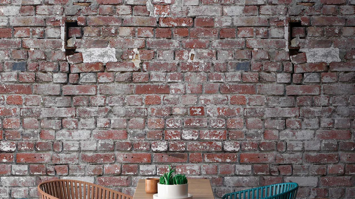 Vinyl wallpaper The Wall Stones Classic Red 371