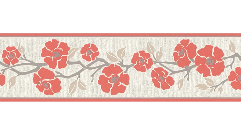 Vliestapete Only Borders 11 Blumen & Natur Vintage Grau 324