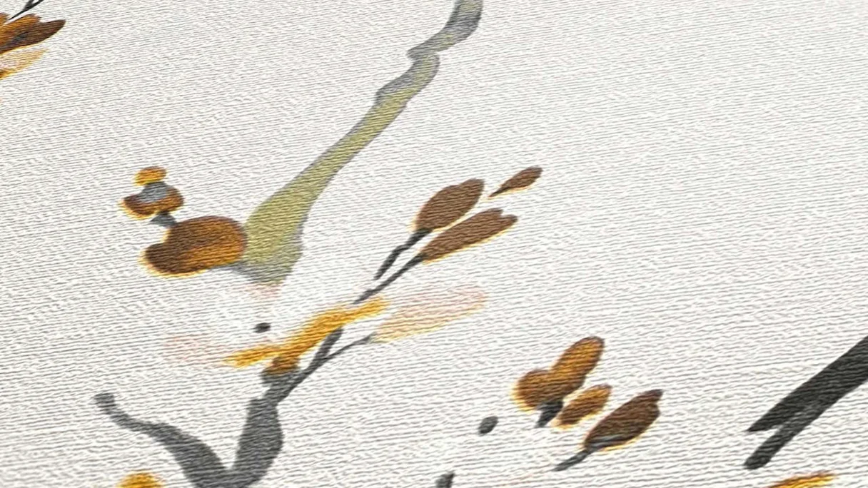 Vinyl Wallpaper Desert Lodge Flowers & Nature Vintage White 202