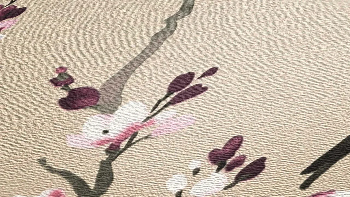 Vinyl Wallpaper Desert Lodge Flowers & Nature Vintage Pink 203