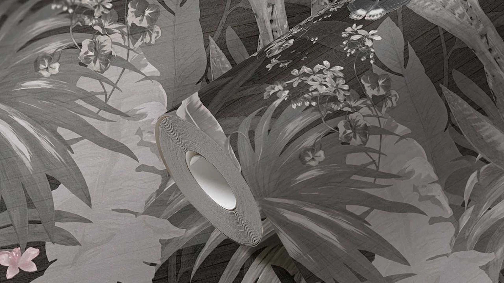 Vinyl Wallpaper Desert Lodge Flowers & Nature Retro Grey 221