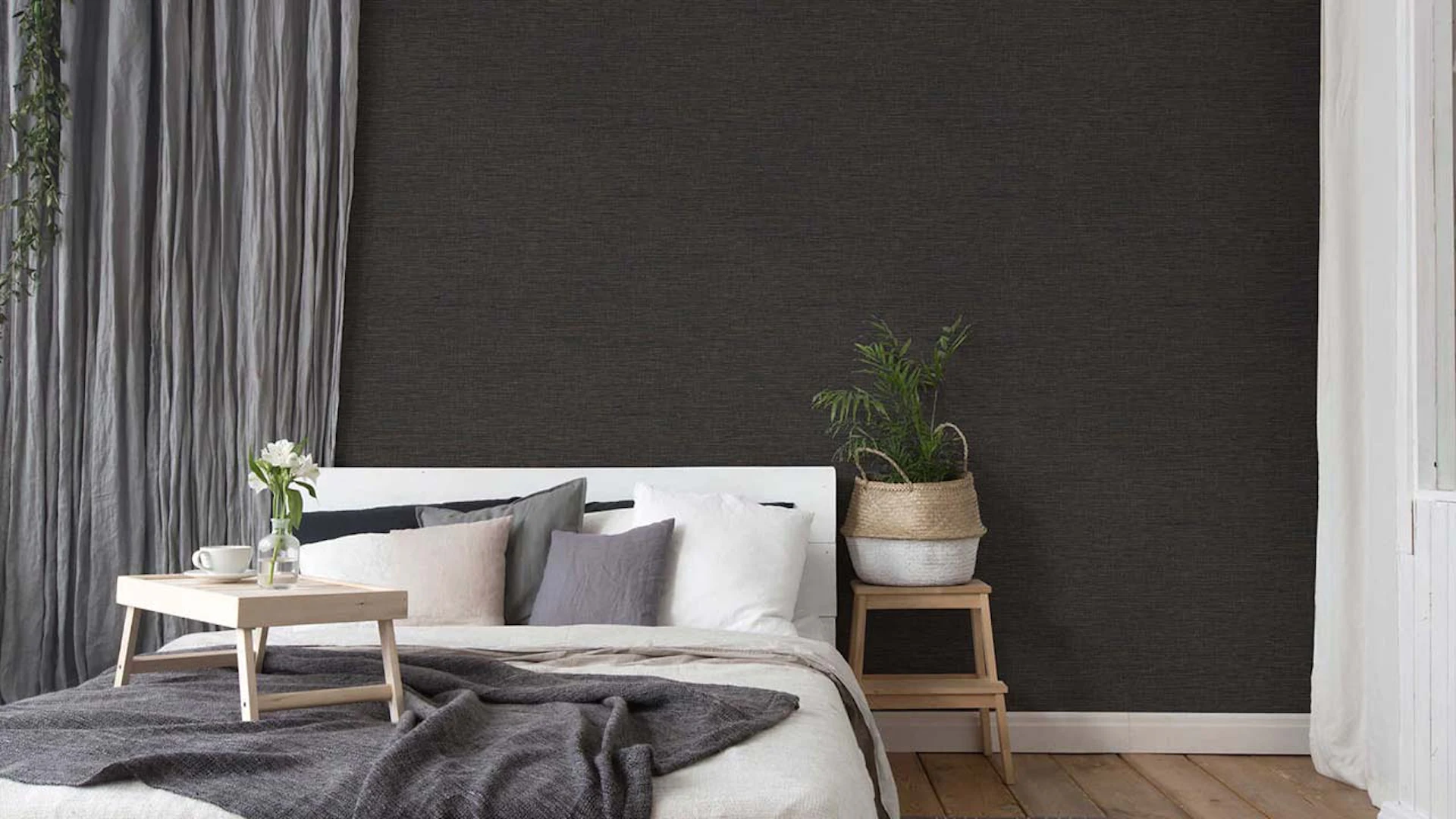 Vinyl wallpaper desert lodge stripes modern grey 272