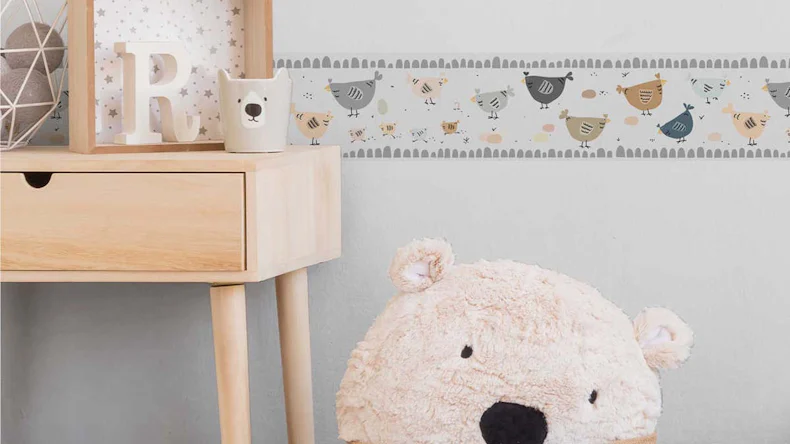 Papier (selbstklebend)tapete grau Modern Kinder Bilder Blumen & Natur Lovely Kids 727