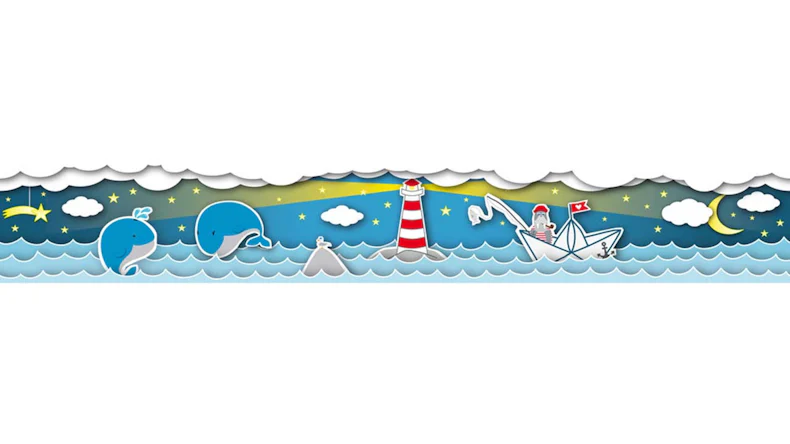 Papier (selbstklebend)tapete blau Modern Kinder Bilder Blumen & Natur Lovely Kids 734