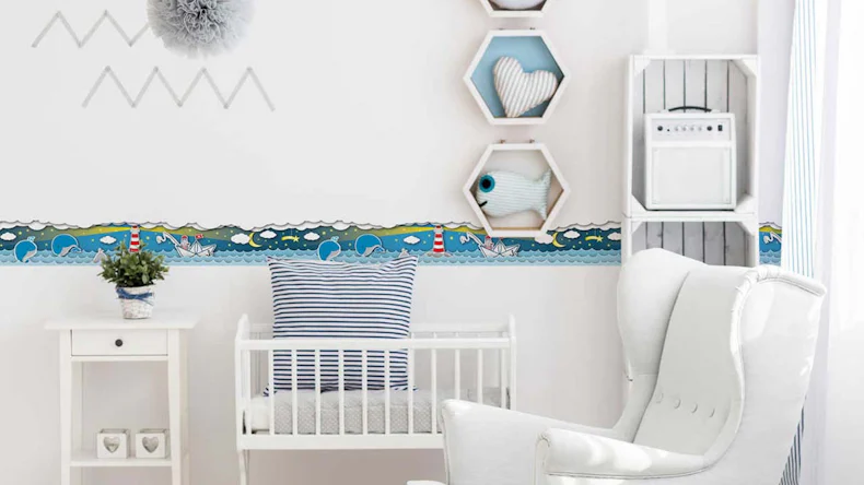 Papier (selbstklebend)tapete blau Modern Kinder Bilder Blumen & Natur Lovely Kids 734