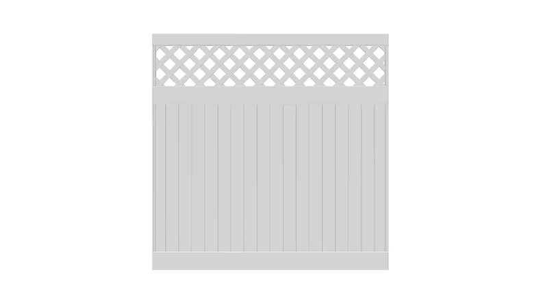 planeo Privara - Clôture à emboîter PVC blanc avec treillis - résistant aux UV | 177 x 178 cm