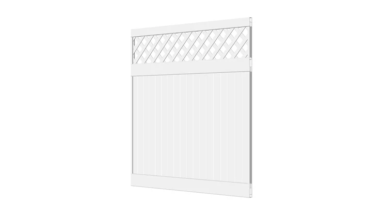 planeo Privara - Clôture à emboîter PVC blanc avec treillis - résistant aux UV | 177 x 178 cm