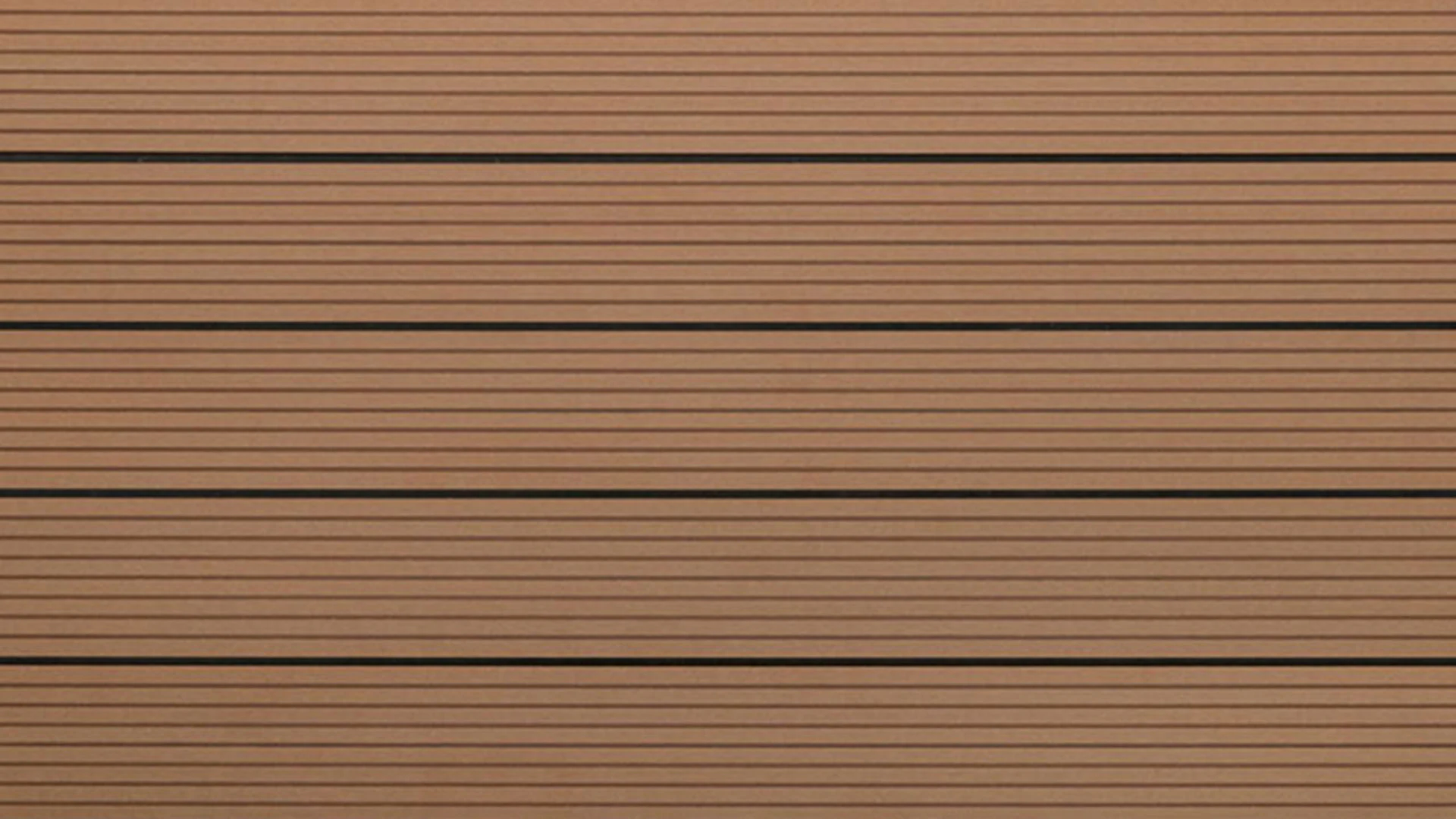 planeo WPC decking board solido marrone chiaro - scanalato/scanalato