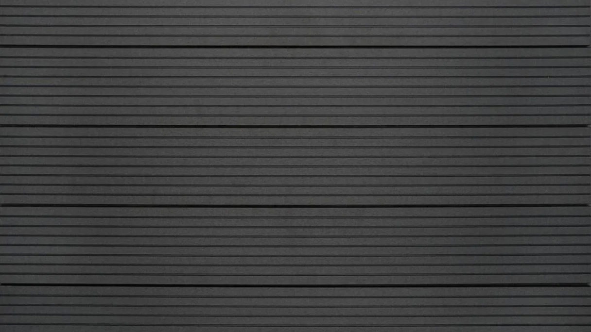 planeo WPC decking board solido grigio scuro - scanalato/scanalato