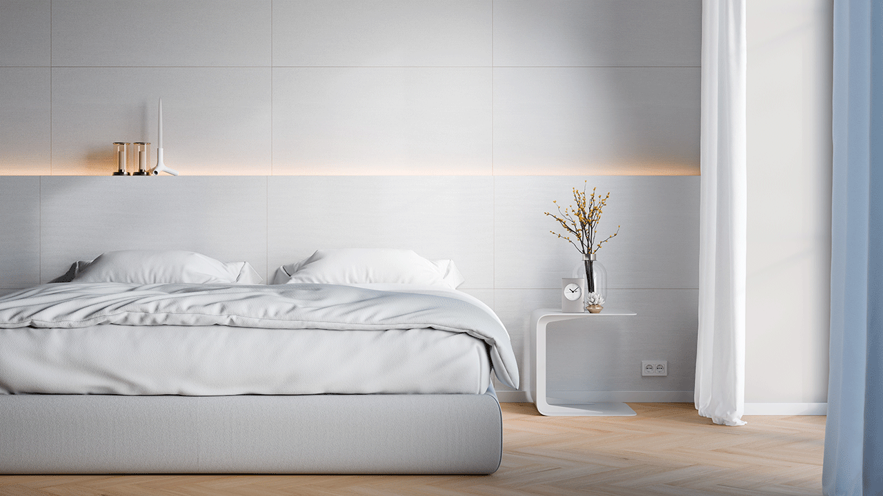 planeo Wandverkleidung SPC - CeraRock Tile Stripes Concrete White XL 280 x 117,5 cm