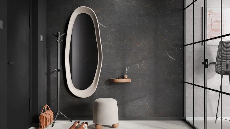 planeo Wandverkleidung SPC - CeraRock Tile Black Slate XL 280 x 117,5 cm