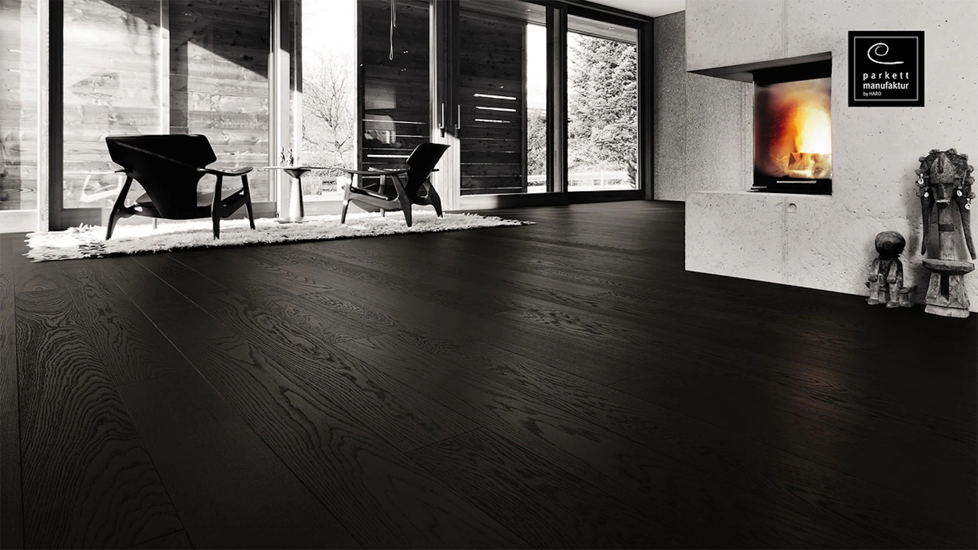 Haro Parquet Flooring - Parquet Manufacture oleovera Carbon Black Oak (529066)