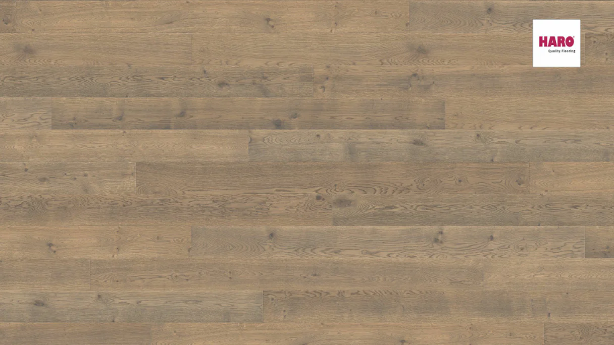 Haro Parquet Flooring - Series 4000 Retro naturaLin plus Oak tobacco gray Sauvage (530795)