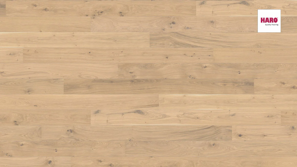 Haro Parquet Flooring - Serie 3500 2V naturaLin plus Oak puro white Universal (534604)
