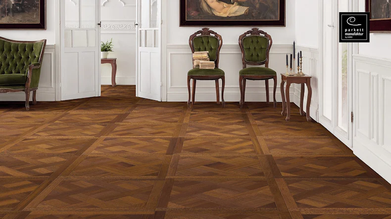 Haro Parquet Flooring - Parquet Manufacture NF Tafel 4V Basket oleovera Merbau (535303)