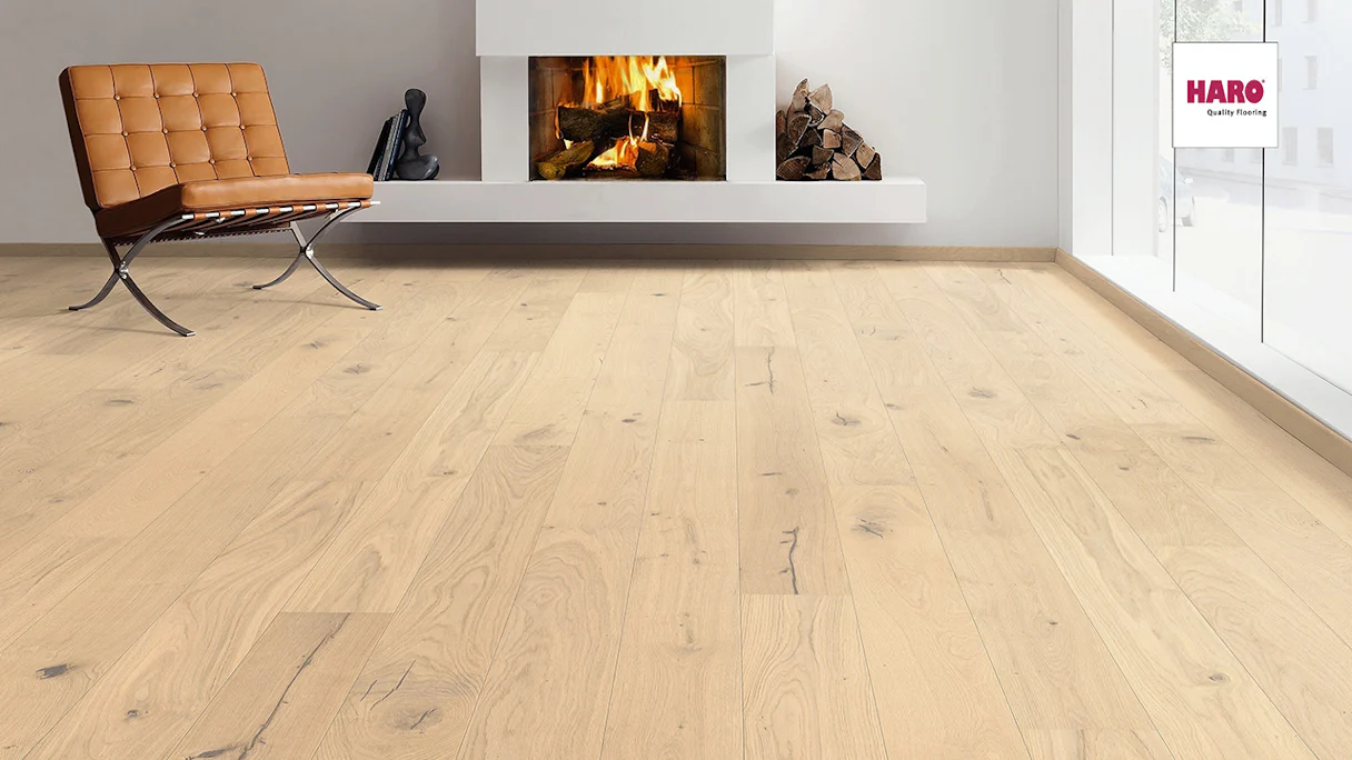 Haro Parquet Flooring - Serie 4000 2V naturaDur Oak sand pure Sauvage (535446)