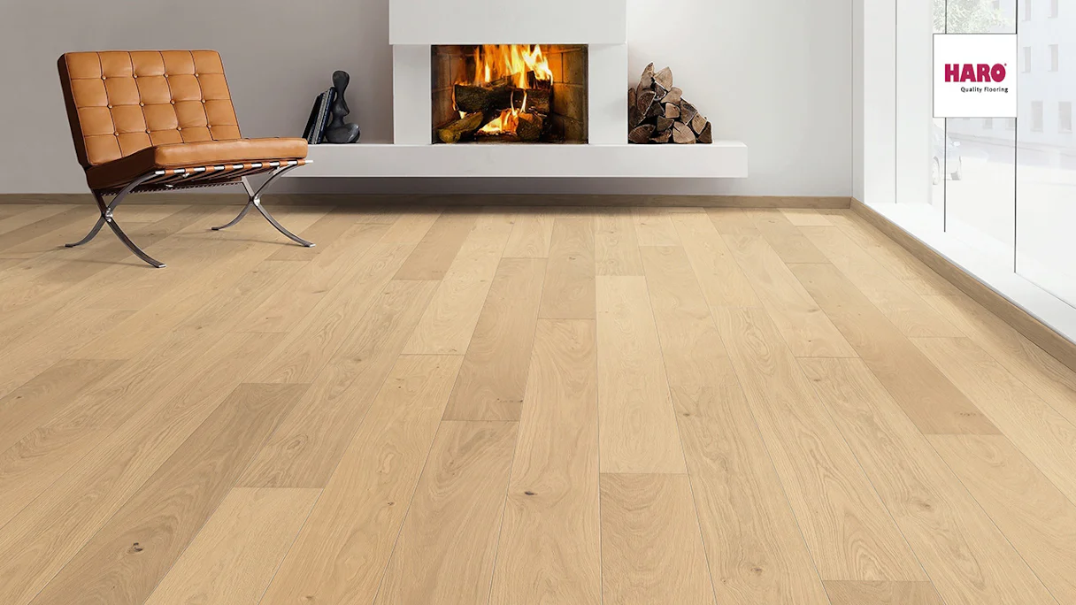 Haro Parquet Flooring - Serie 4000 4V naturaLin plus Oak puro invisible Markant (535617)