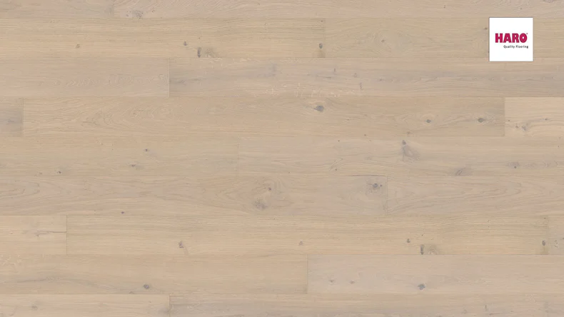 Haro Parquet Flooring - Serie 4000 4V naturaLin plus Oak crystal white Sauvage (538935)