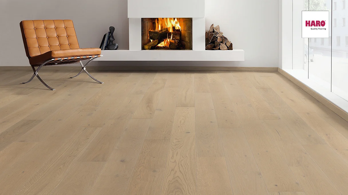 Haro Parquet Flooring - Serie 4000 4V naturaLin plus Oak sand gray Sauvage (538945)