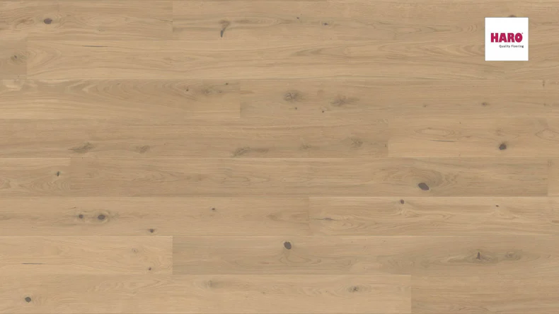 Haro Parquet Flooring - Serie 4000 2V permaDur Oak puro white Sauvage (538962)