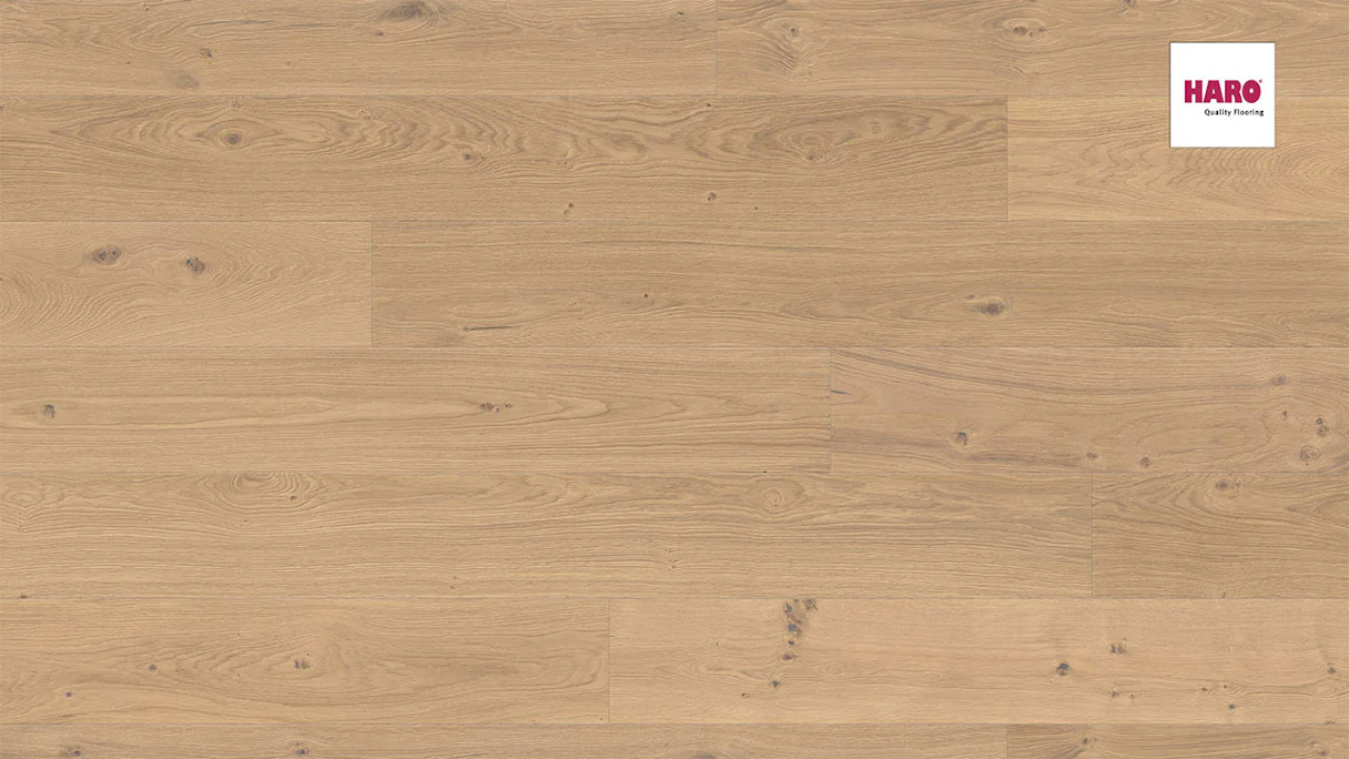 Haro Parquet Flooring - Series 4000 Plaza 4V naturaLin plus Oak puro white Universal alpine (538963)