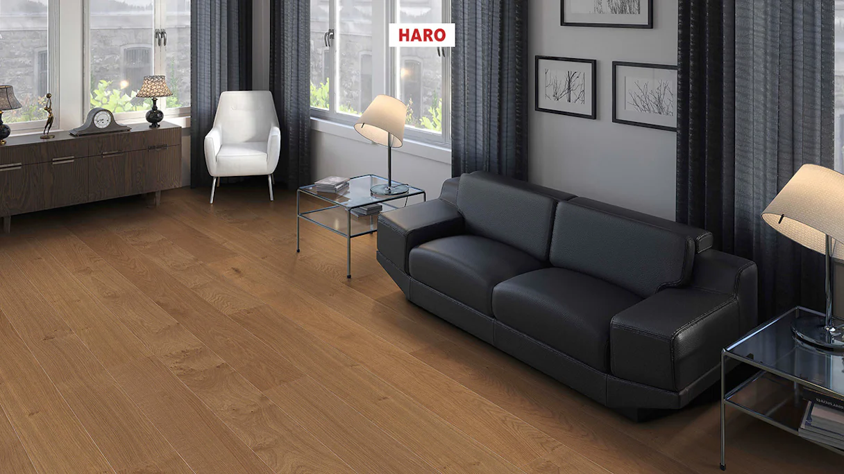 Haro Parquet Flooring - Series 4000 NF Stab LA Maxim 4V naturaLin plus Markant Amber Oak (540988)