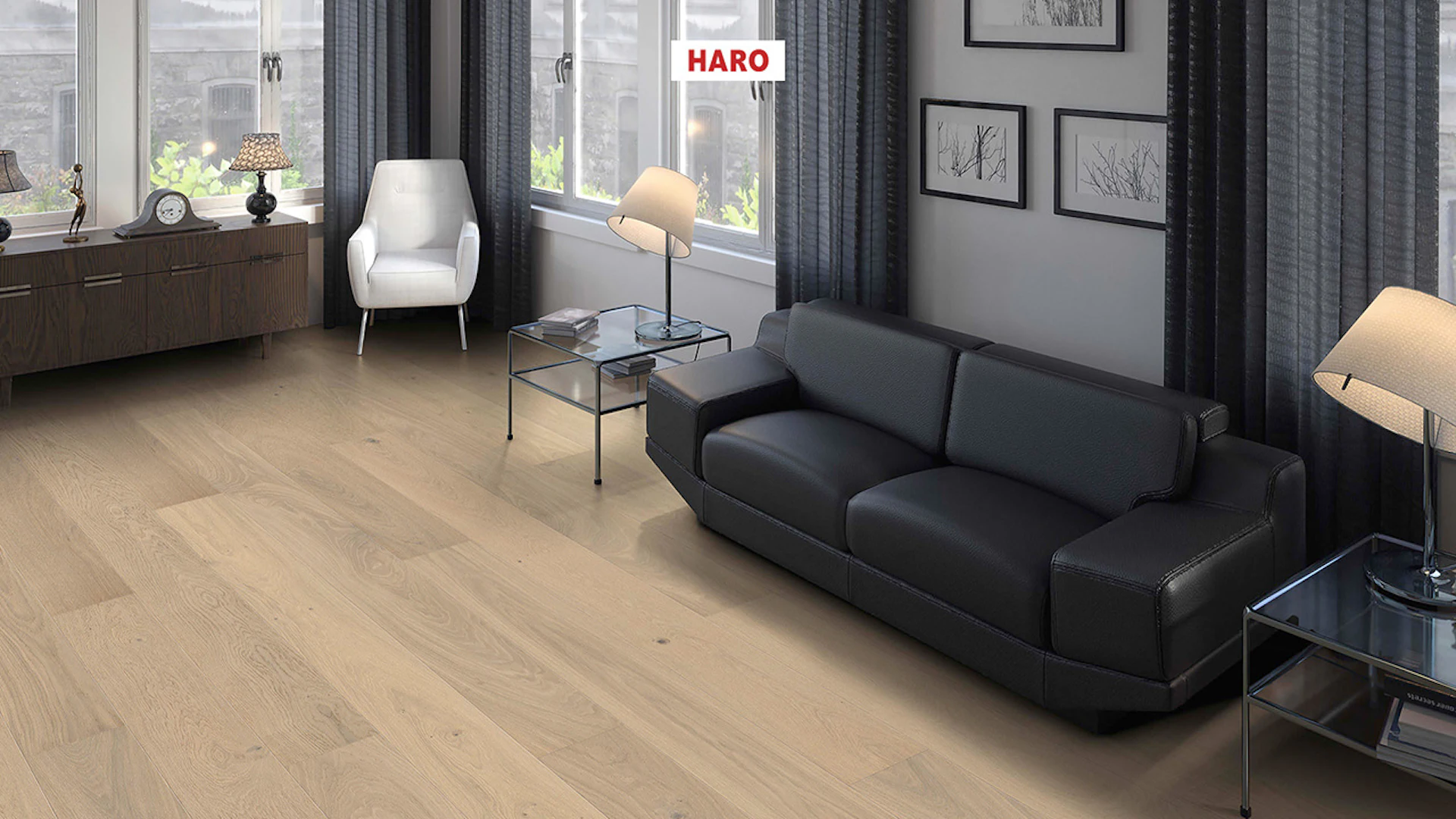Haro Parquet Flooring - Series 4000 NF Stab LA Maxim 4V naturaLin plus Oak light white Markant (540990)