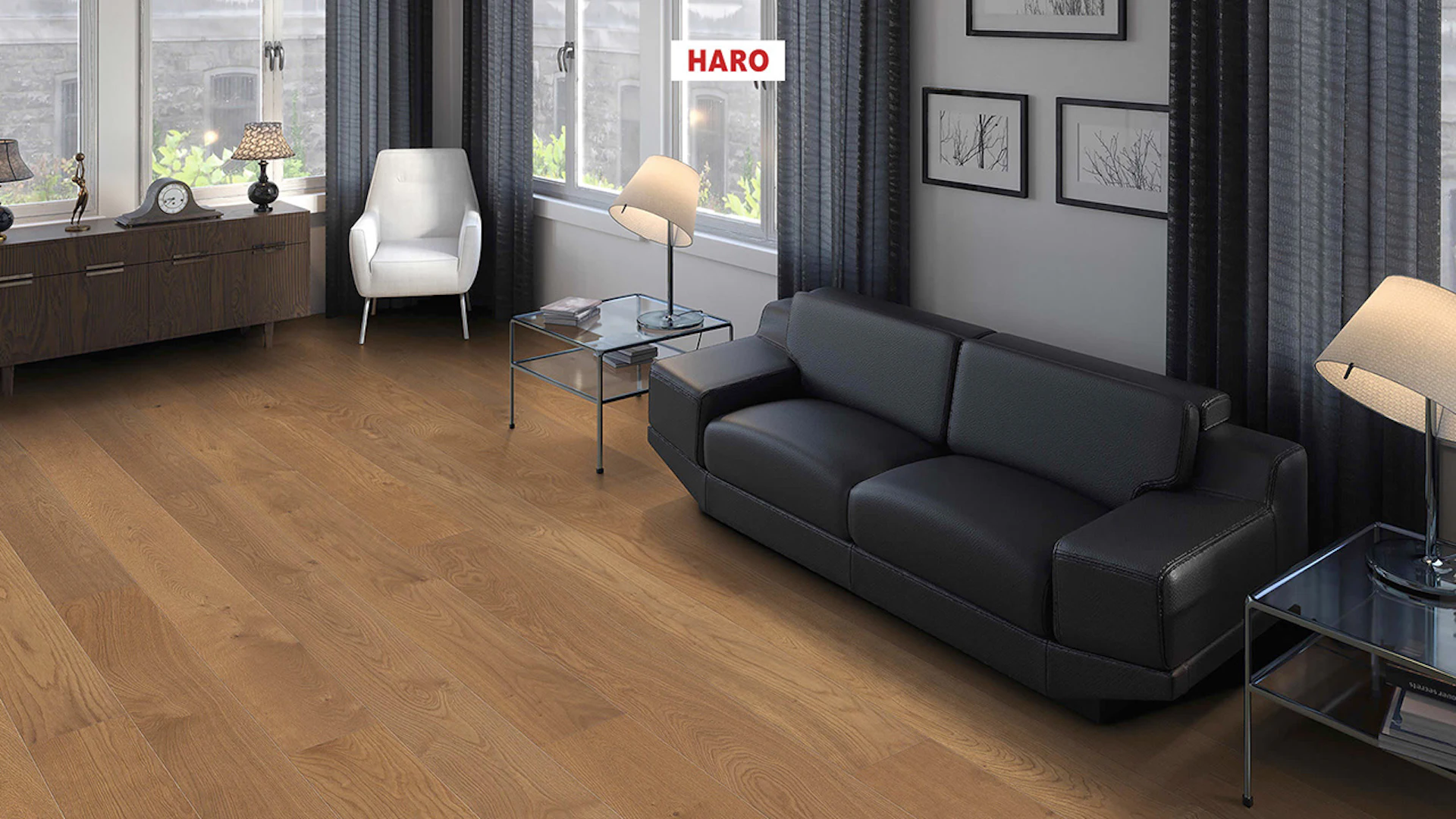 Haro Parquet Flooring - Series 4000 NF Stab LA Maxim 4V naturaDur Markant Amber Oak (540998)