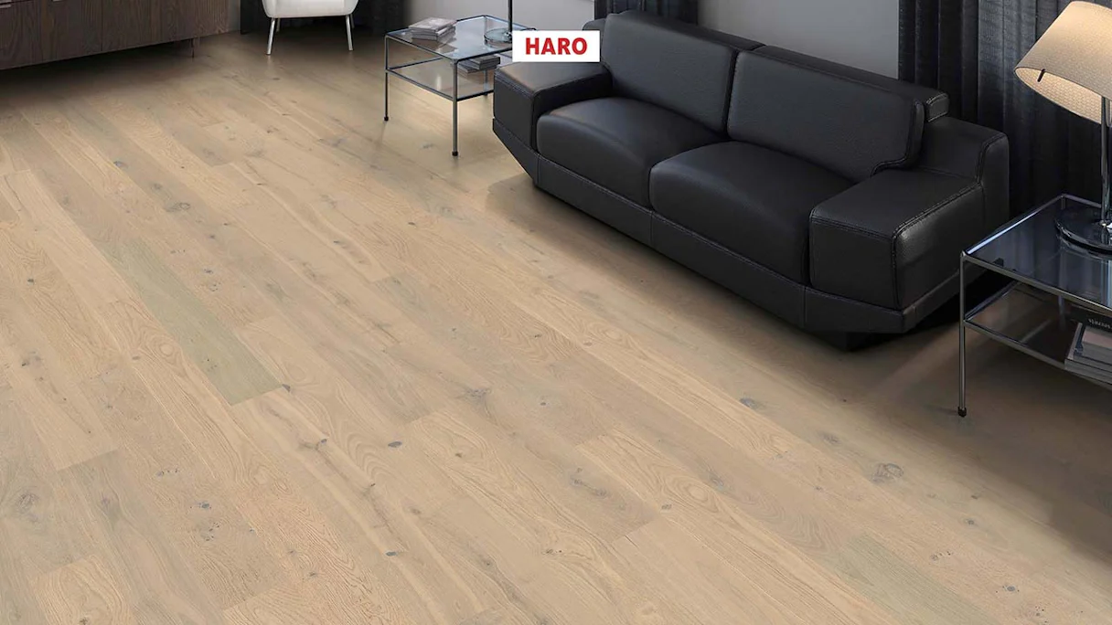 Haro Parquet Flooring - Series 4000 NF Stab LA Prestige naturaLin plus Oak light white Sauvage (543503)