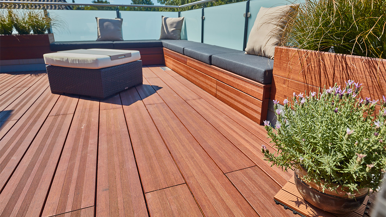 planeo Terrasse en bois - bambou café 20 x 200 x 1870mm lisse/français