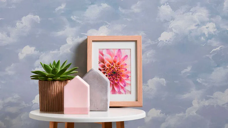 Vinyltapete blau Modern Blumen & Natur Il Decoro 414